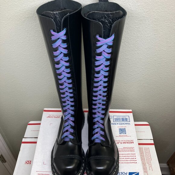 Vintage Steel Toe 20-eye Gripfast England Womens US 8.5 nps grinders dr. martens - Picture 10 of 16